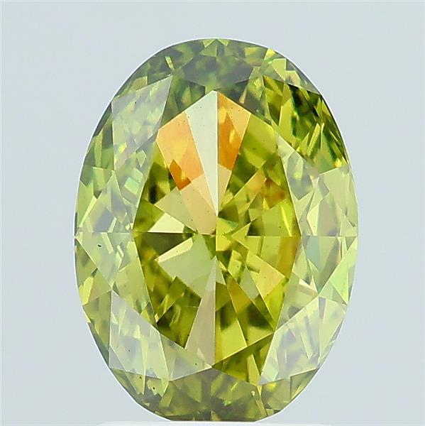 2.00 carat fancy vivid green oval lab grown diamond VS2 clarity