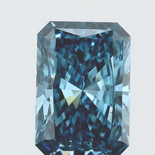 1.03 carat fancy vivid blue radiant lab grown diamond VS2 clarity