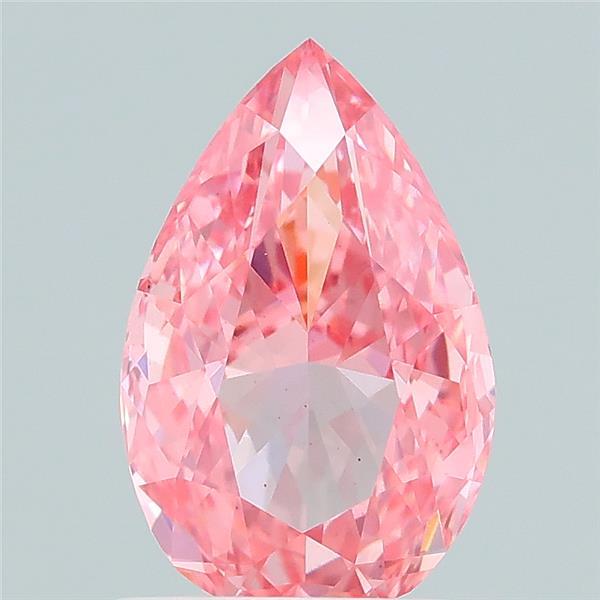 0.97 carat fancy vivid pink pear lab grown diamond VS2 clarity