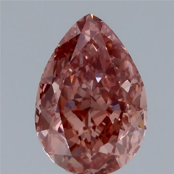 2.40 carat fancy vivid brown pink pear lab grown diamond VS1 clarity