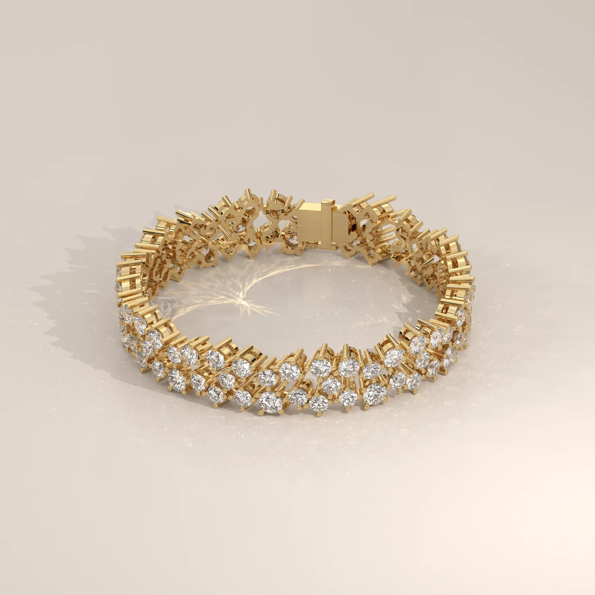 A beautiful diamond tennis bracelet crafted from 14k gold.