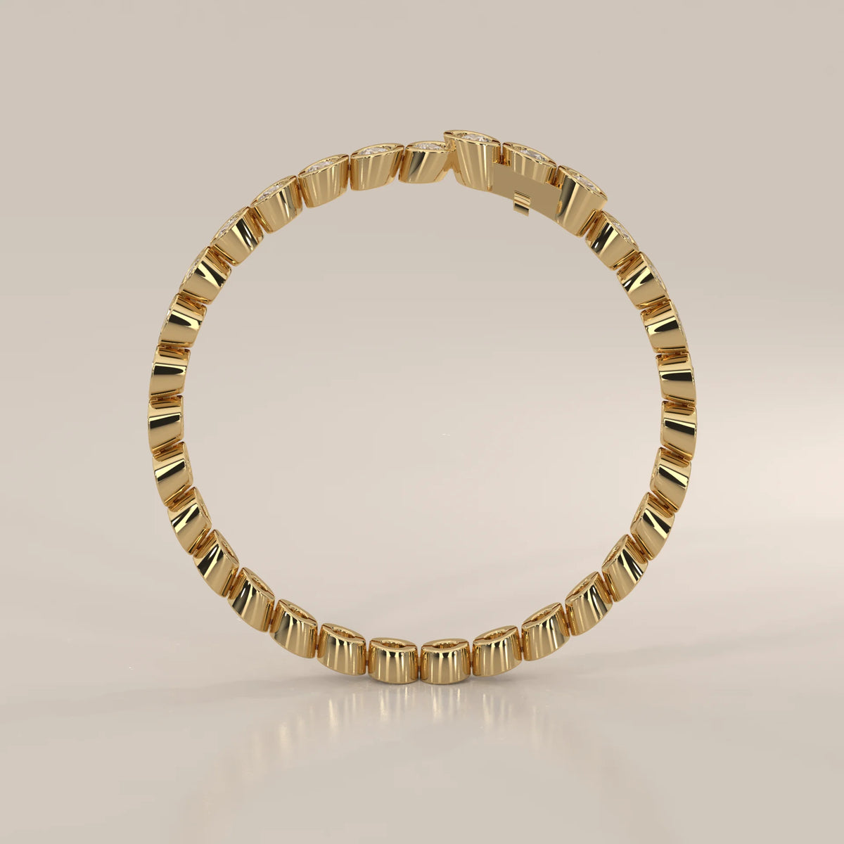 A delicate 14k gold bracelet with small diamonds.