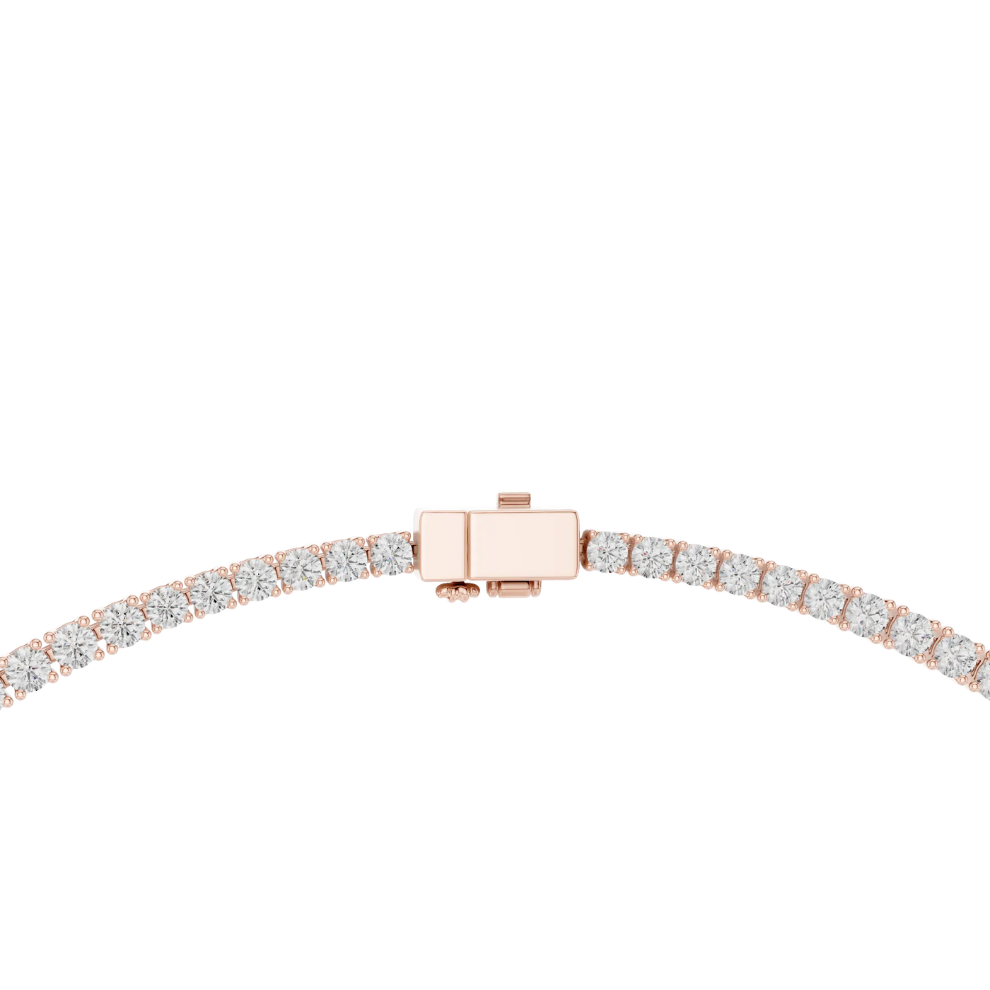 Front View: Round Diamond Bracelet with Pave Setting in 14k Rose Gold - Lab Grown - Driona Jewels