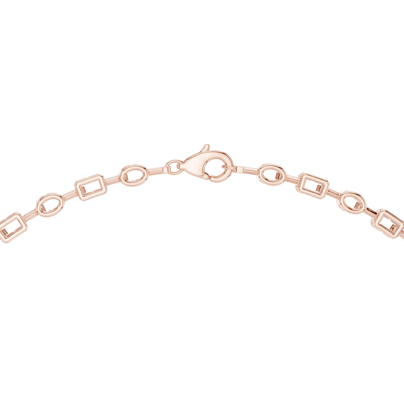 Top View: Round Diamond Bracelet with Prong Setting in 14k Rose Gold - Lab Grown - Driona Jewels