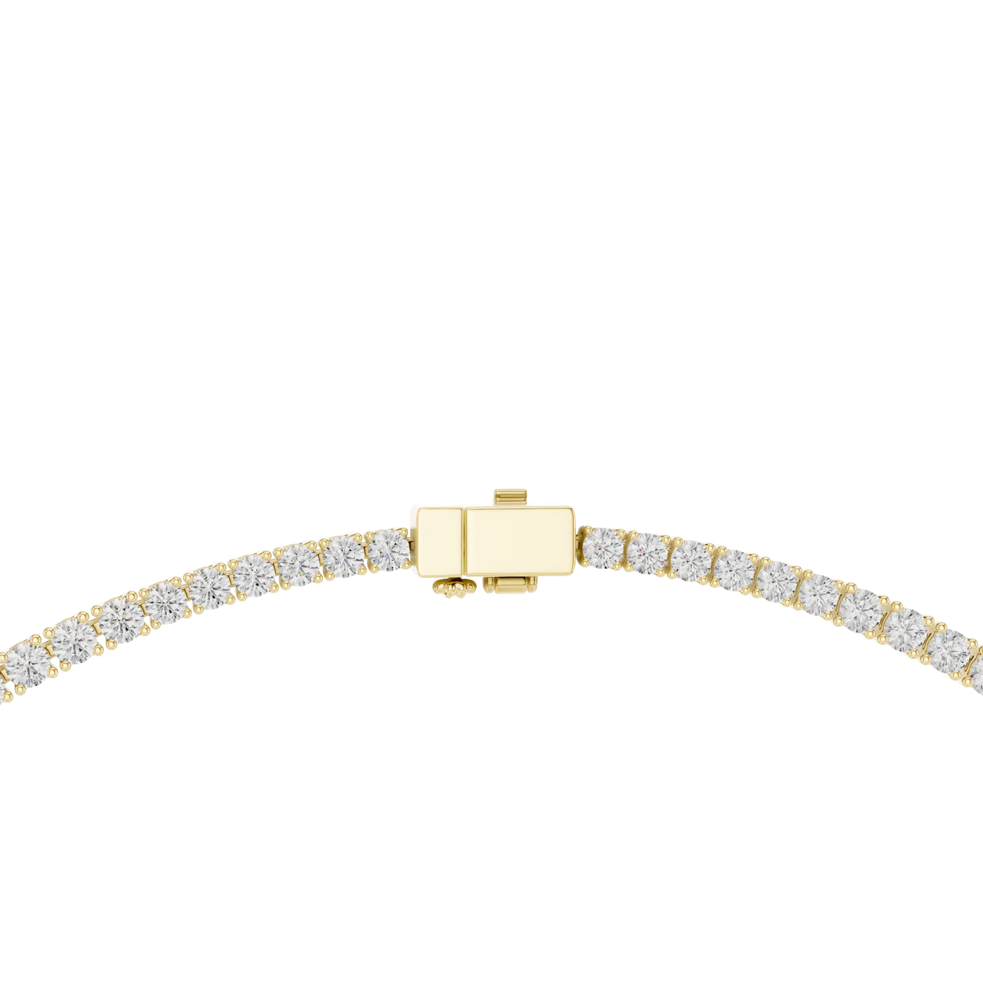 Front View: Round Diamond Bracelet with Tennis Setting in 14k Yellow Gold - Lab Grown - Driona Jewels