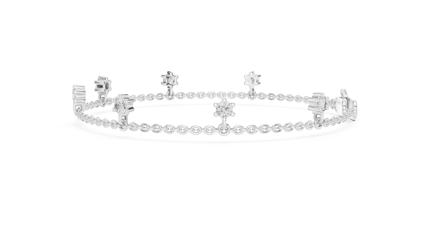 Side-Profile: Round Diamond Crown with Prong Setting in 14k White Gold - Lab Grown - Driona Jewels