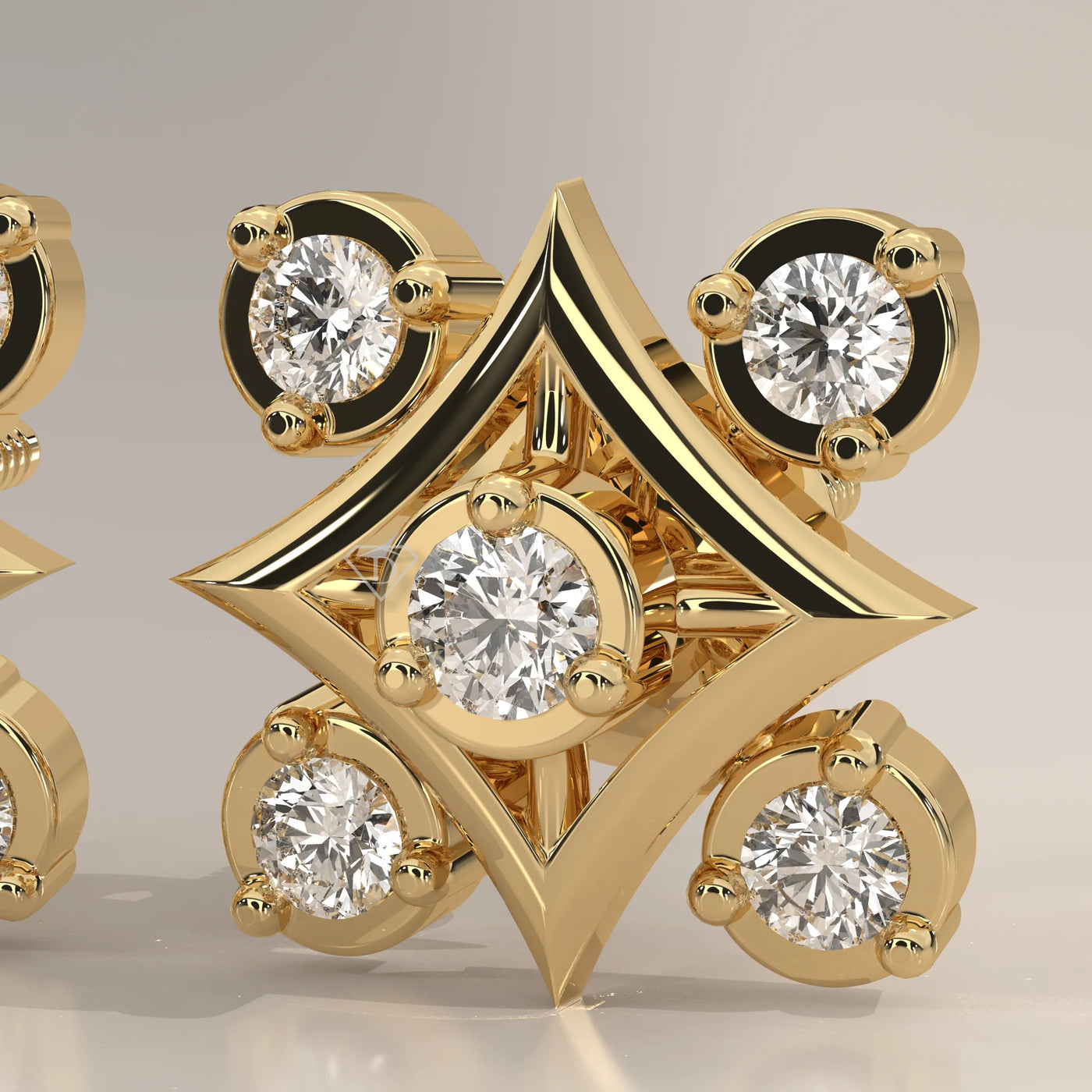 Stone Detail: Round Lab Grown Diamonds in Cluster Setting – Yellow Gold – Driona Jewels