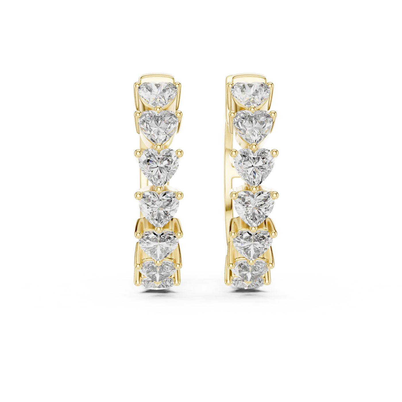 Pair Shot: Pear Diamond Earrings with Halo Setting in 14k Yellow Gold - Lab Grown - Driona Jewels