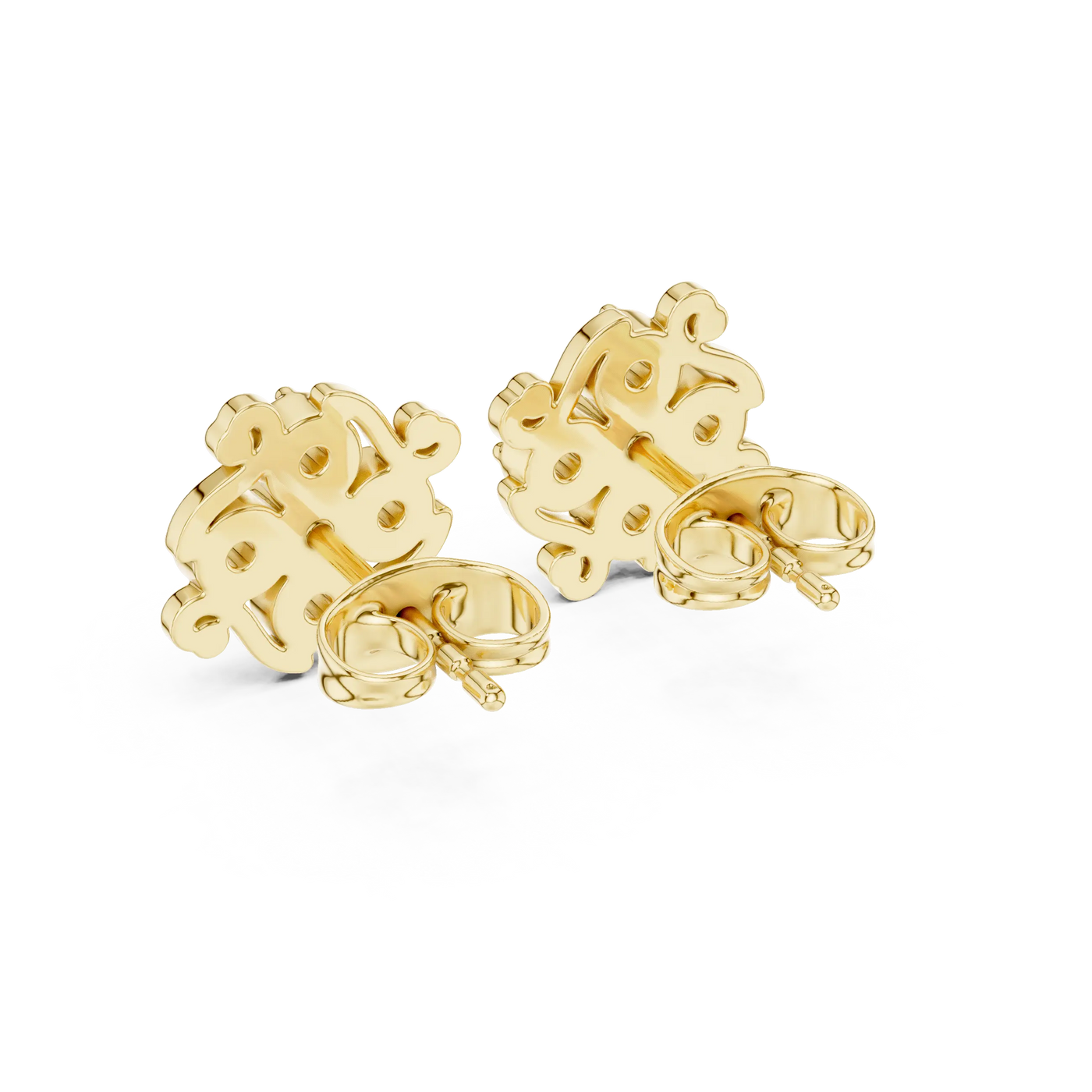Pair Shot: Round Diamond Earrings with Prong Setting in 14k Yellow Gold - Lab Grown - Driona Jewels