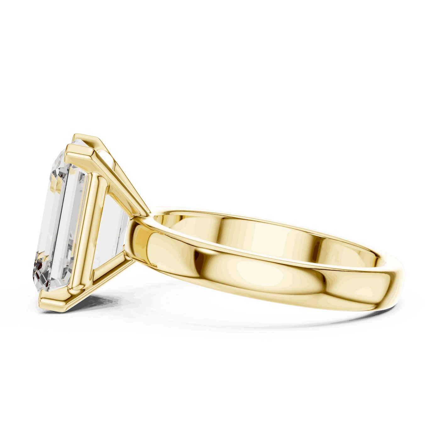 Emerald Diamond Three Stone Baguette Engagement Ring Gold 18K | Lab Grown | Driona Jewels