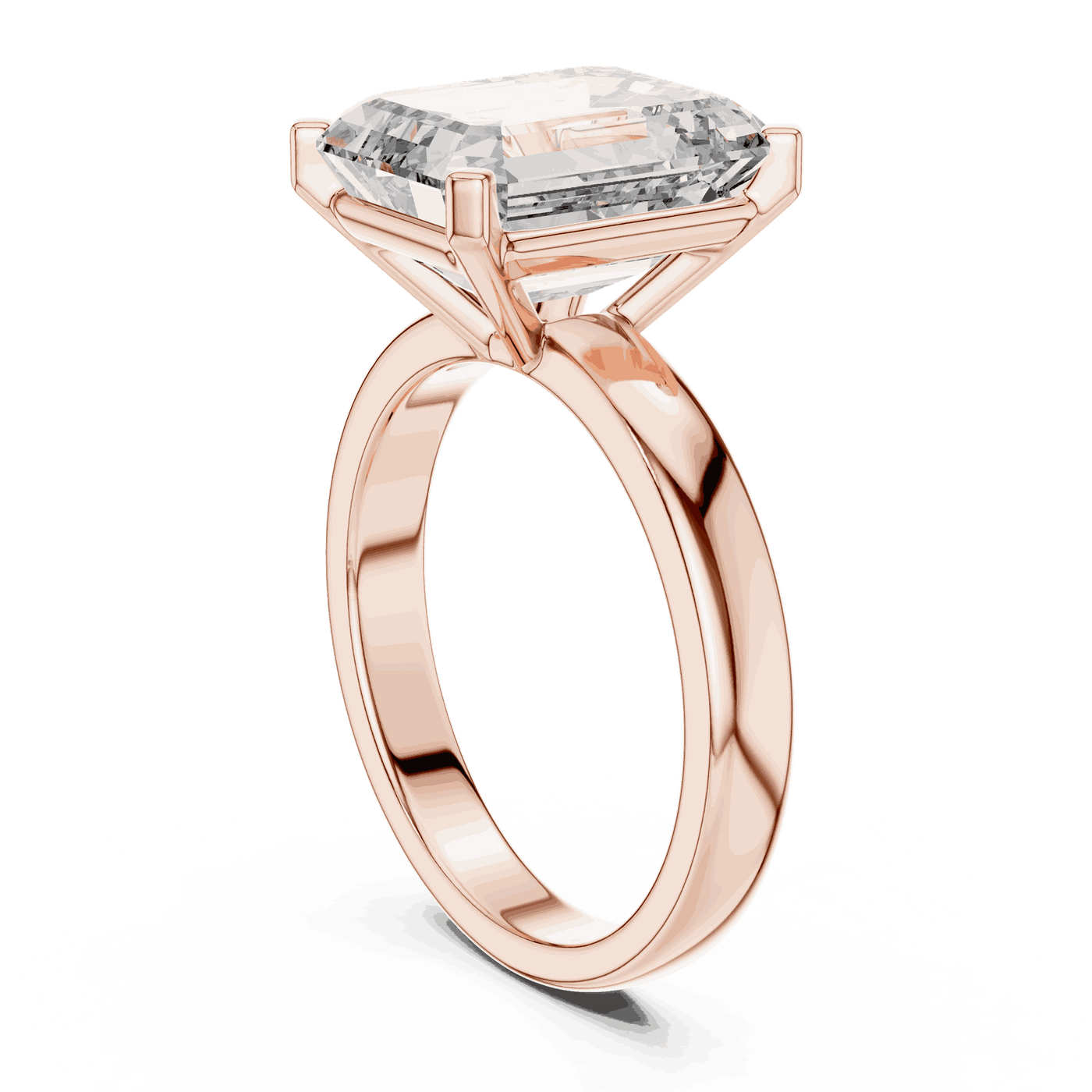 Emerald Diamond Three Stone Baguette Engagement Ring Gold 18K | Lab Grown | Driona Jewels