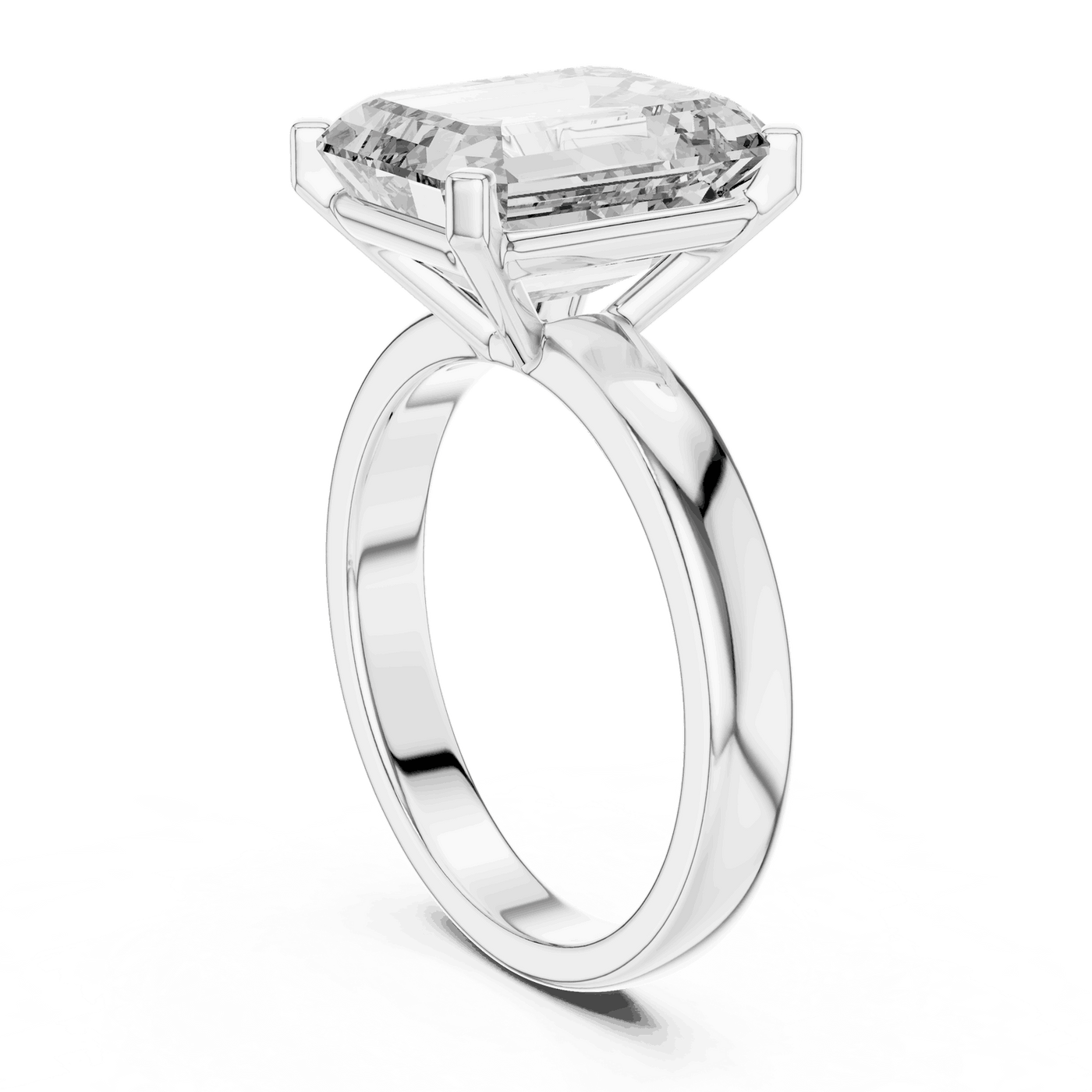 Emerald Diamond Three Stone Baguette Engagement Ring Gold 18K | Lab Grown | Driona Jewels
