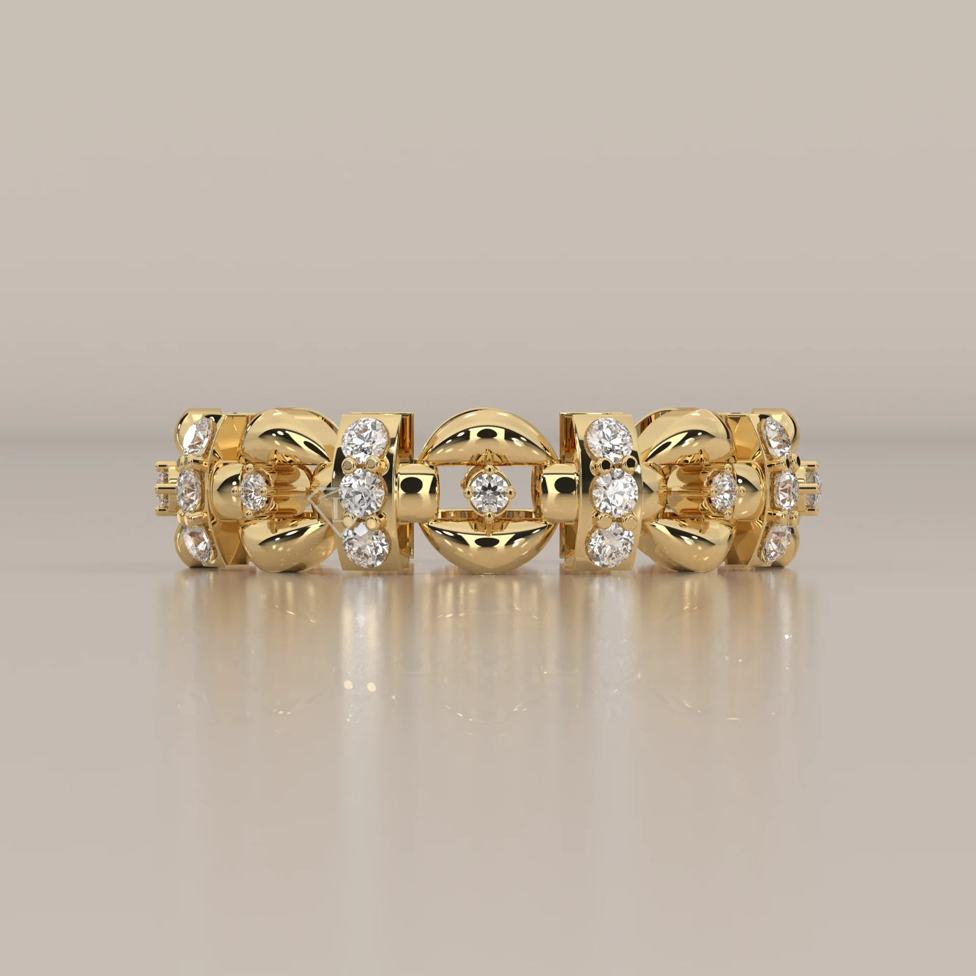Side Profile: Round Diamond Eternity Ring with Eternity Setting in Yellow Gold – Lab Grown – Driona Jewels