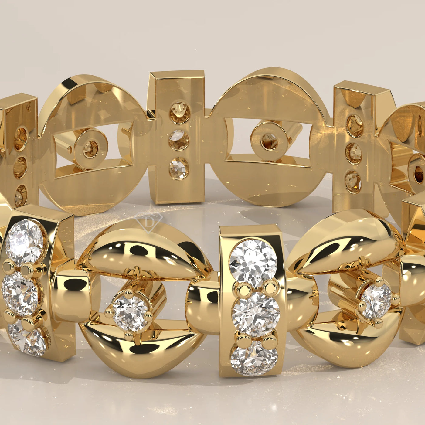 Stone Detail: Round Lab Grown Diamonds in Eternity Setting – Yellow Gold – Driona Jewels