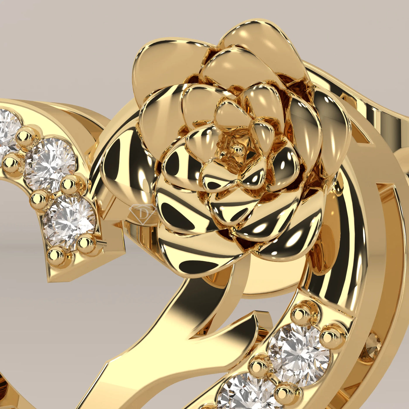 View 8: Heart Diamond Stud Earrings with Prong Setting in Yellow Gold – Lab Grown – Driona Jewels