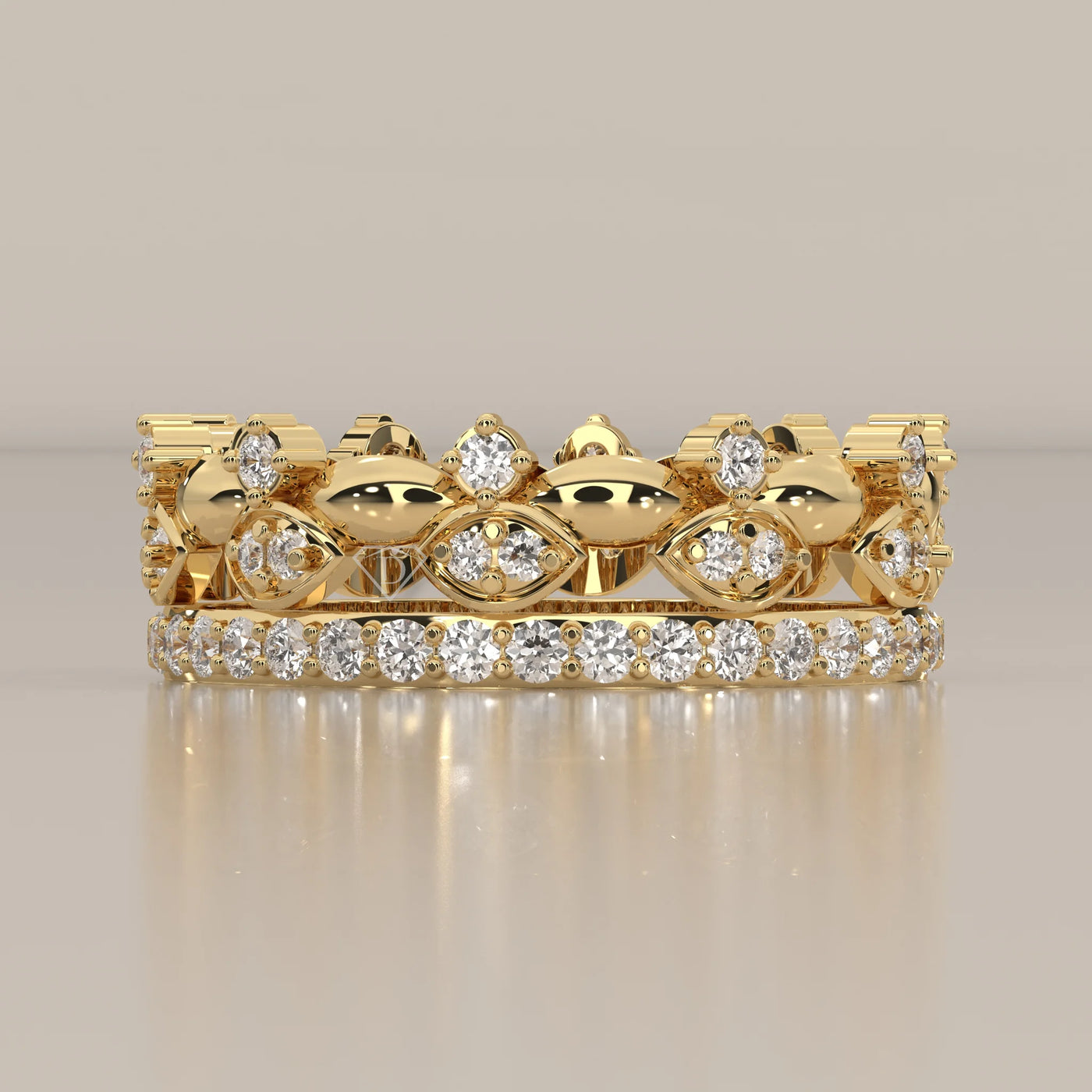Side Profile: Round Diamond Eternity Ring with Eternity Setting in Yellow Gold – Lab Grown – Driona Jewels