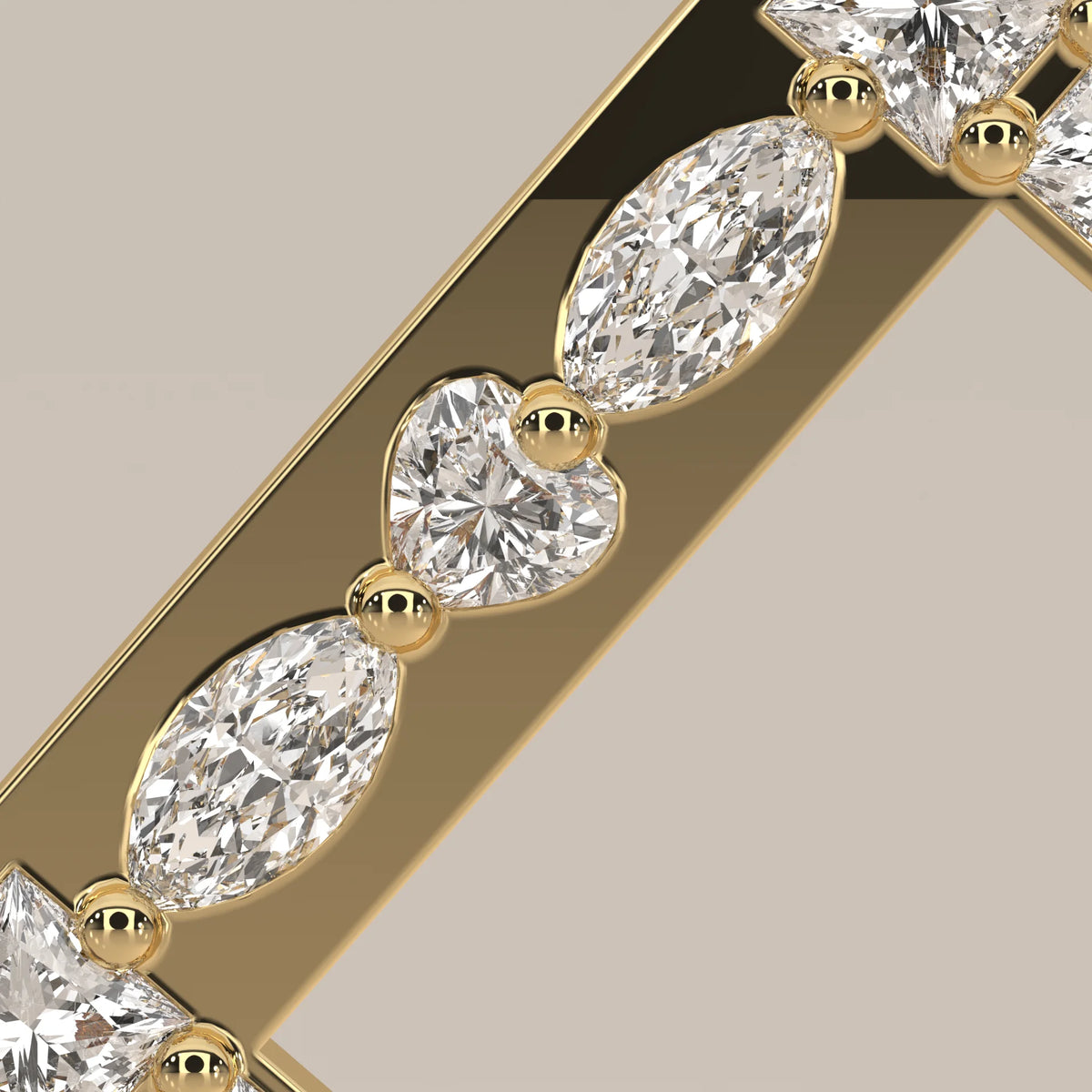 Letter D Initial Pendant with Princess Cut Lab Grown Diamonds in yellow gold, photographed at a three-quarter angle.
