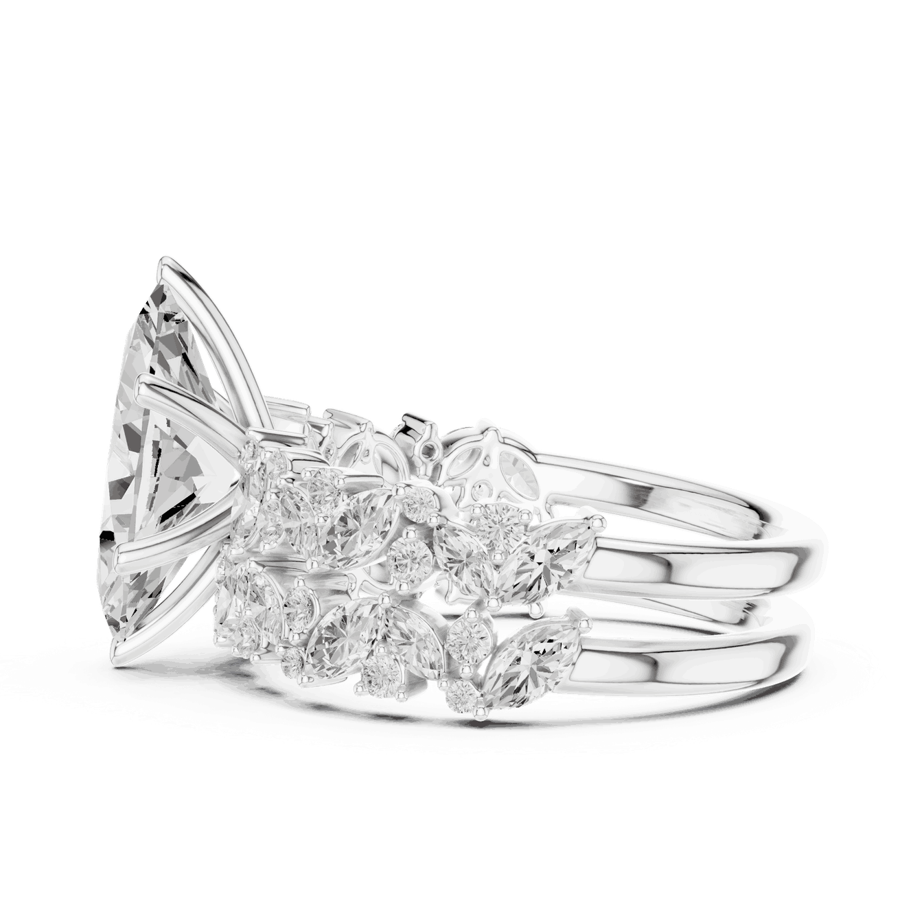 Marquise Diamond Floral Halo Engagement Ring Rose Gold 18K | Lab Grown | Driona Jewels
