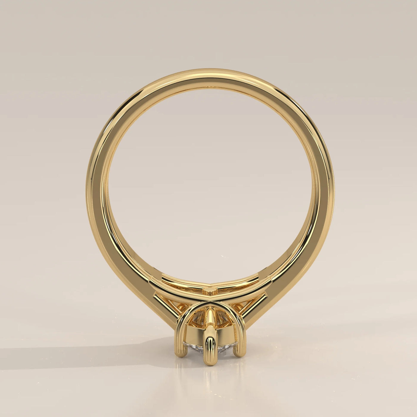 Front View: Marquise Diamond Engagement Ring with Solitaire Setting in Yellow Gold – Lab Grown – Driona Jewels