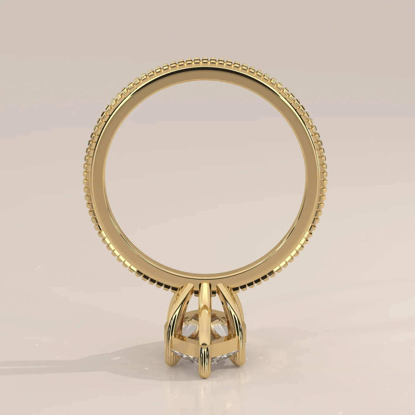 Side Profile: Marquise Diamond Ring with Solitaire Setting in Yellow Gold – Lab Grown – Driona Jewels