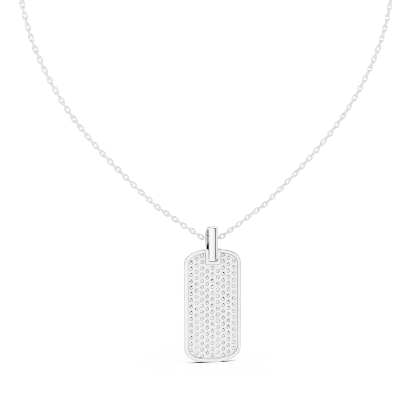 Front-View: Round Diamond Necklace with Prong Setting in 925 Silver - Lab Grown - Driona Jewels