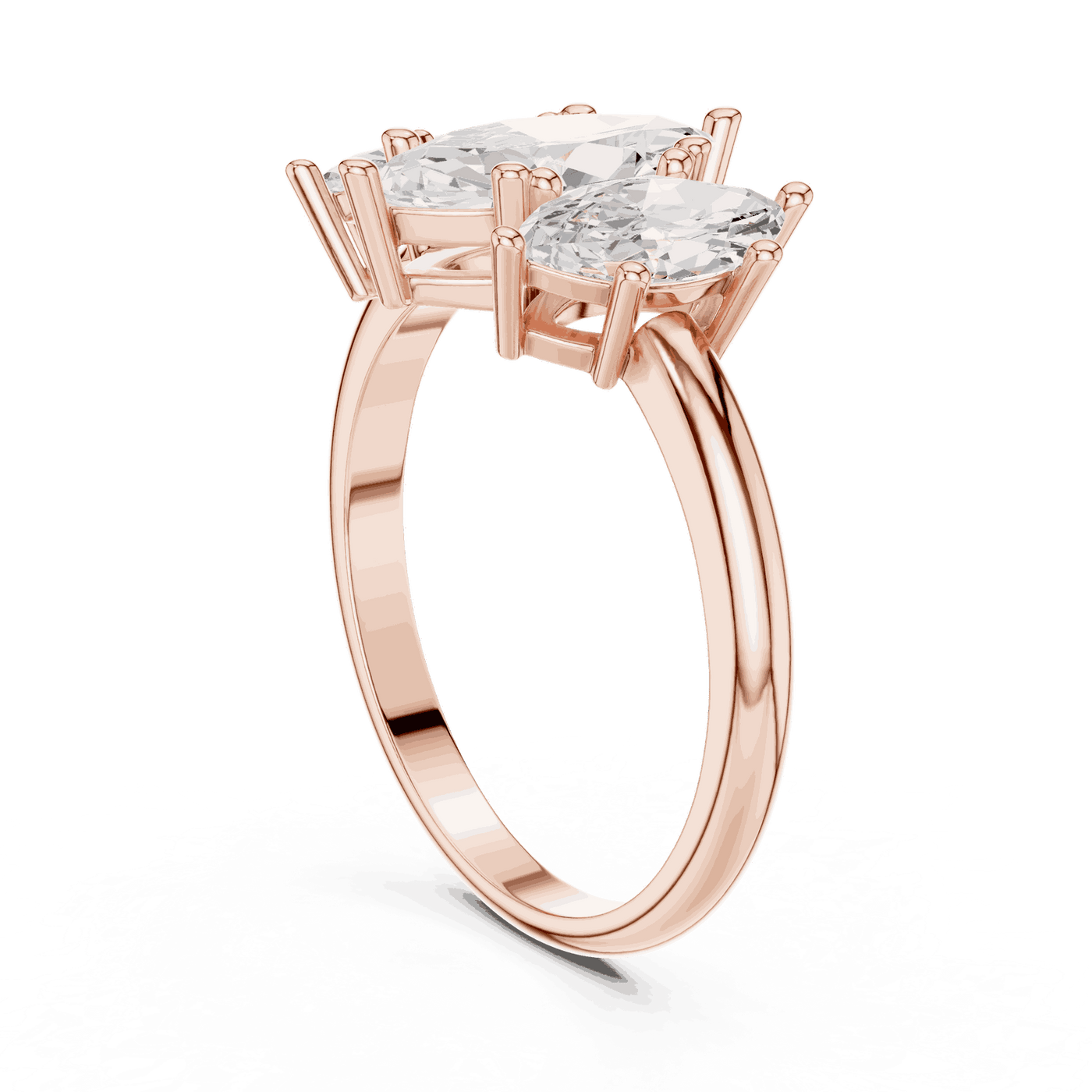 Oval Diamond Toi Et Moi Pear Engagement Ring Rose Gold 18K | Lab Grown | Driona Jewels