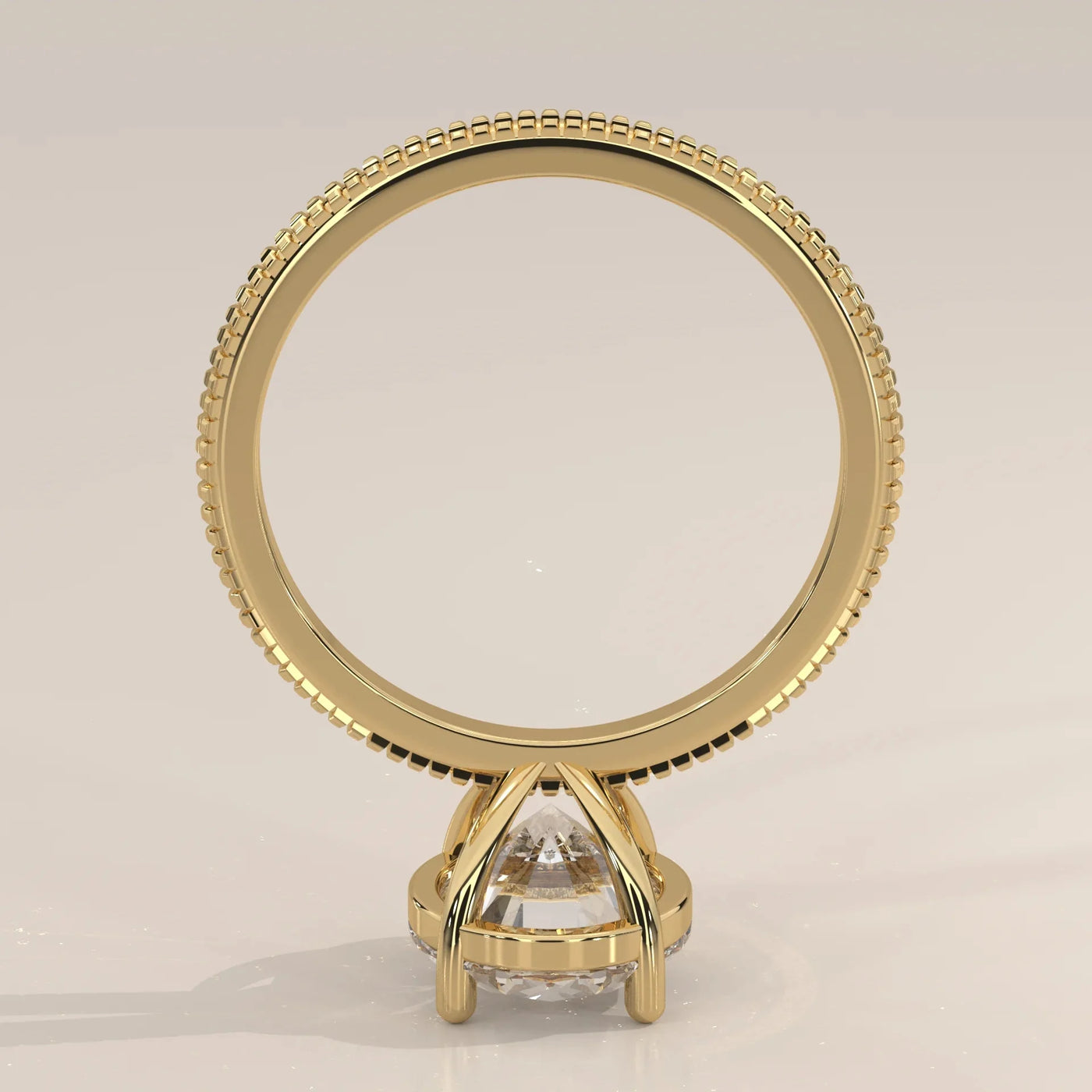 Side Profile: Oval Diamond Ring with Solitaire Setting in Yellow Gold – Lab Grown – Driona Jewels