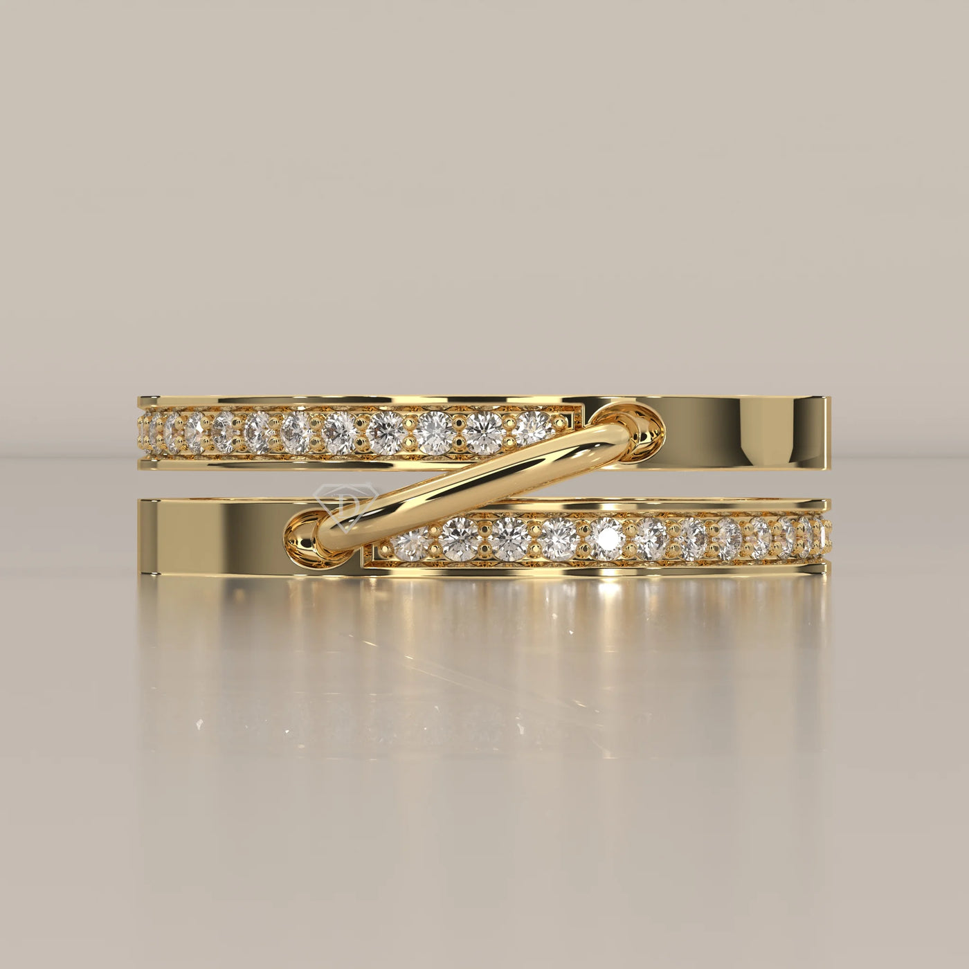 Side Profile: Round Diamond Ring with Pavé Setting in Yellow Gold – Lab Grown – Driona Jewels
