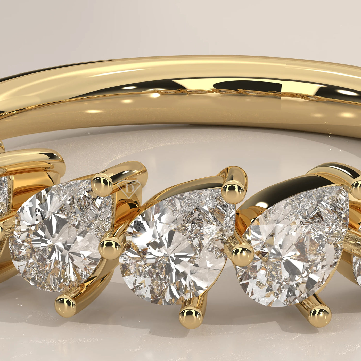 Stone Detail: Pear Lab Grown Diamonds in Prong Setting – Yellow Gold – Driona Jewels