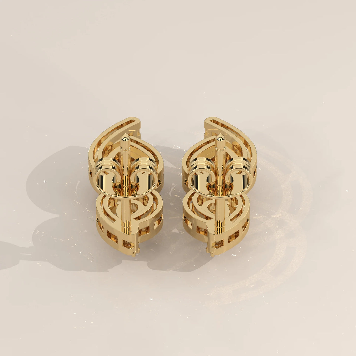 Side Profile: Pear Diamond Drop Earrings with Prong Setting in Yellow Gold – Lab Grown – Driona Jewels