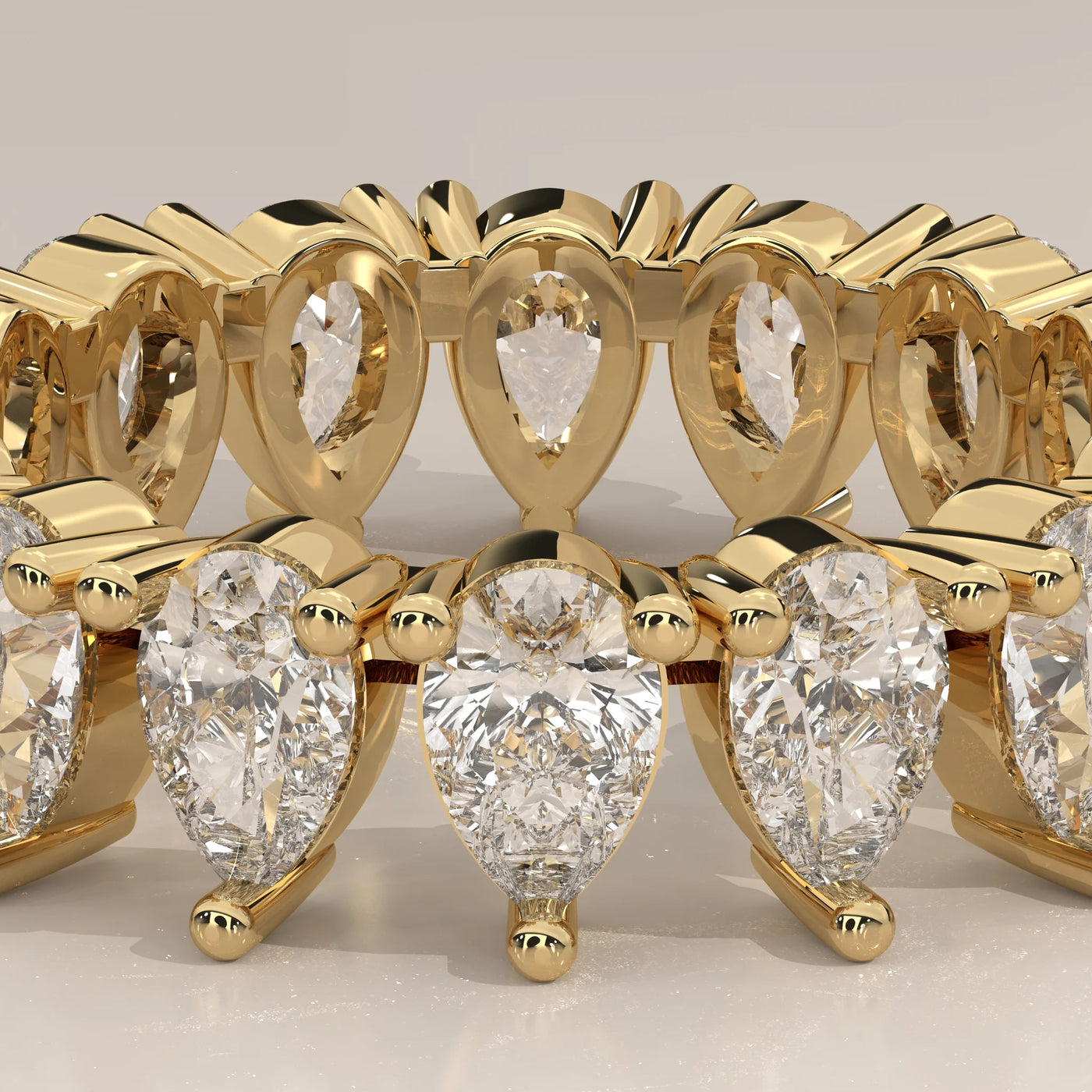 Stone Detail: Pear Lab Grown Diamonds in Eternity Setting – Yellow Gold – Driona Jewels