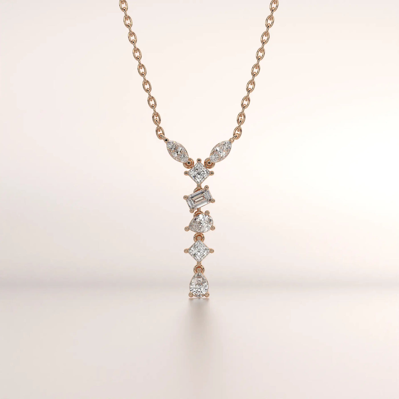 pendant diamond rose gold 18k front
