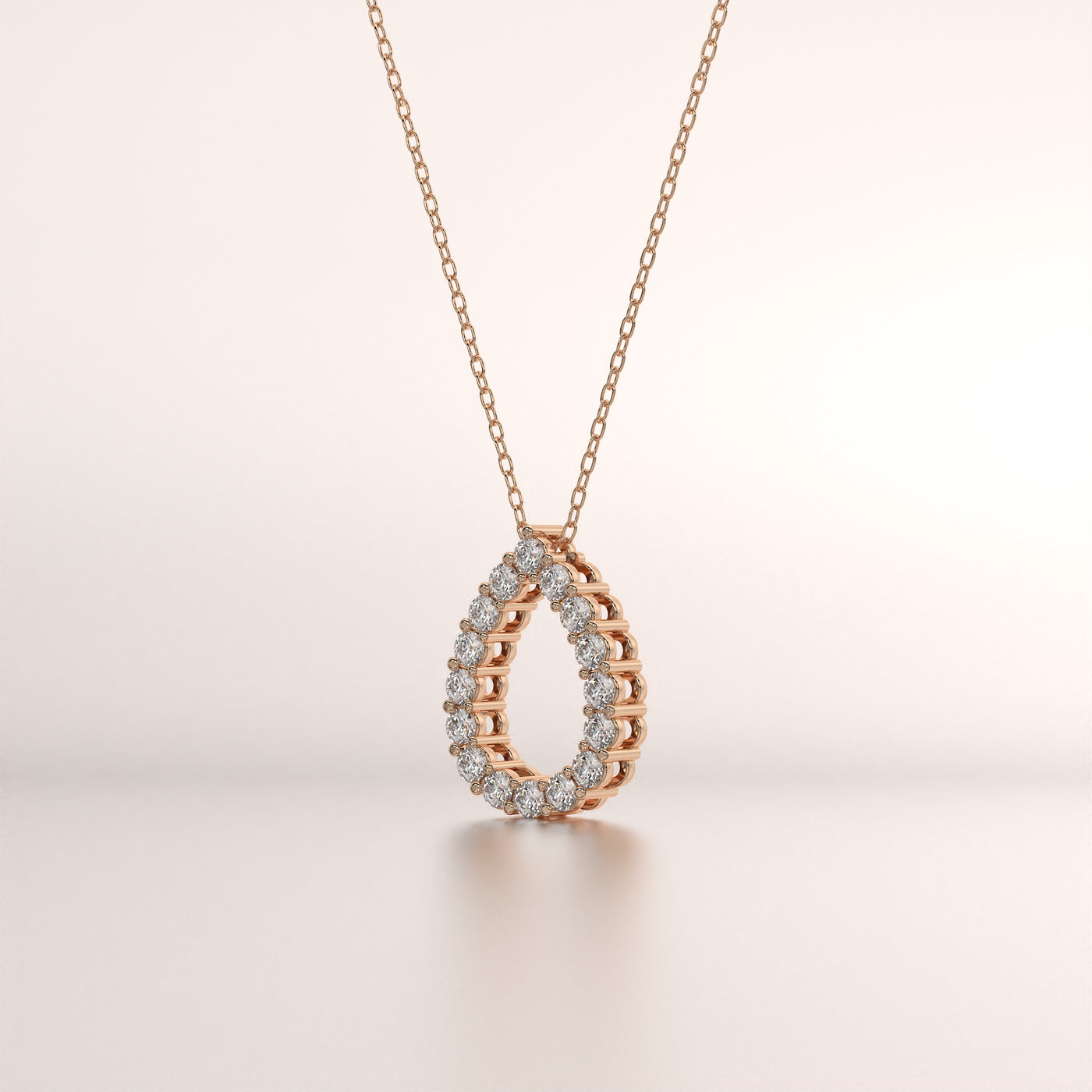 pendant diamond rose gold 18k front
