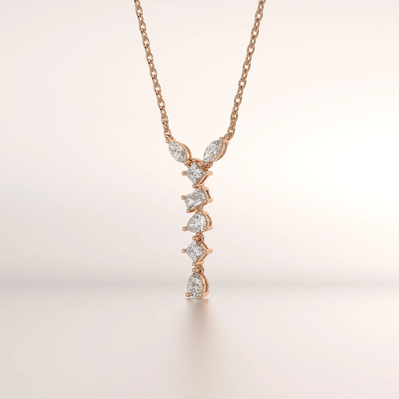 pendant diamond rose gold 18k front
