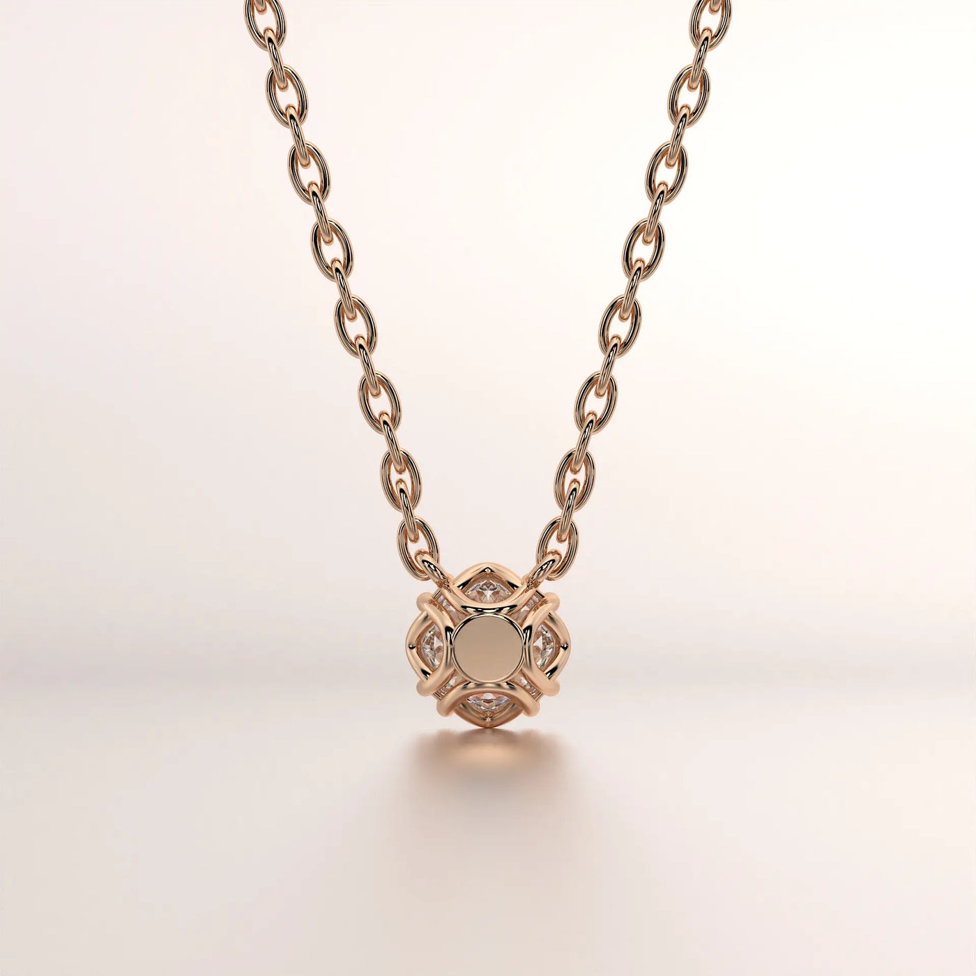 pendant diamond rose gold base classic