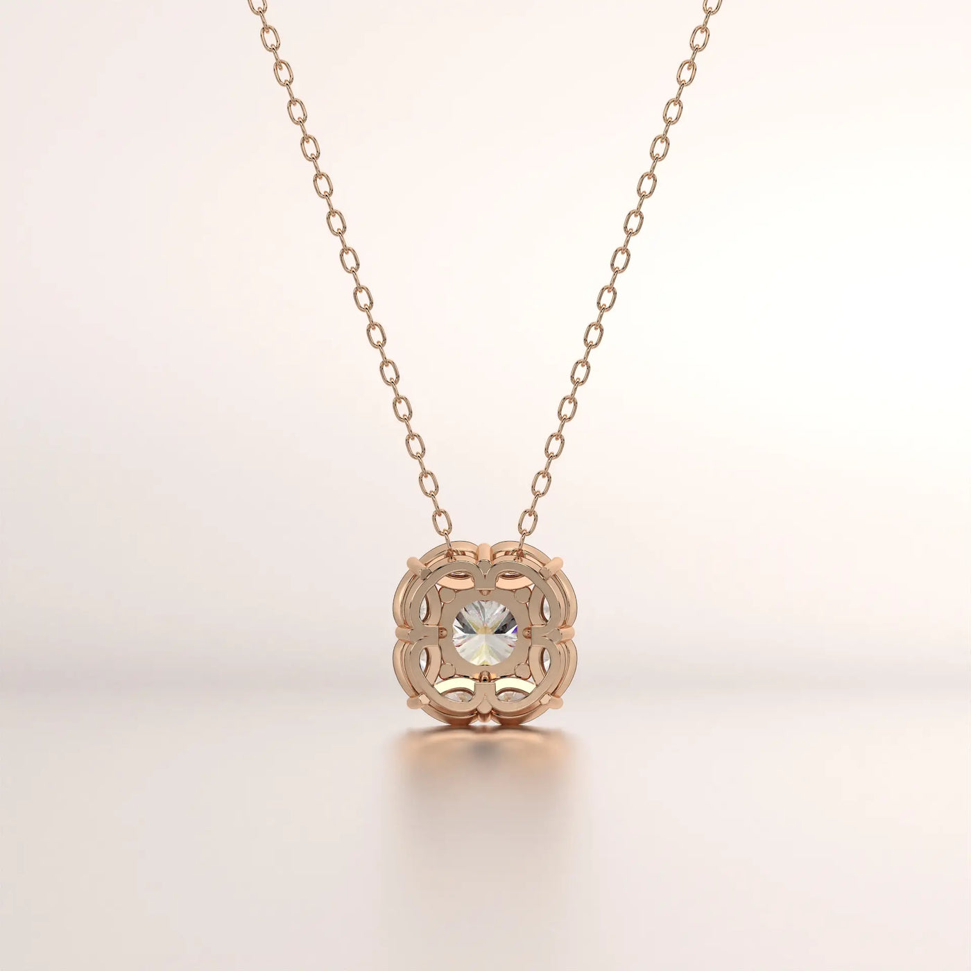 pendant geometric diamond rose gold