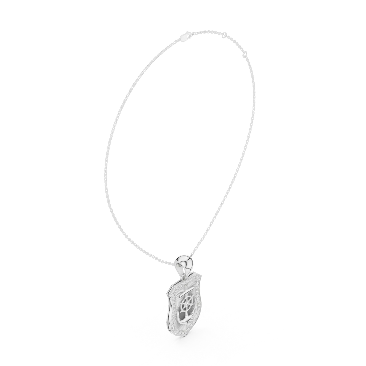 Front-View: Oval Diamond Pendant with Prong Setting in 925 Silver - Lab Grown - Driona Jewels