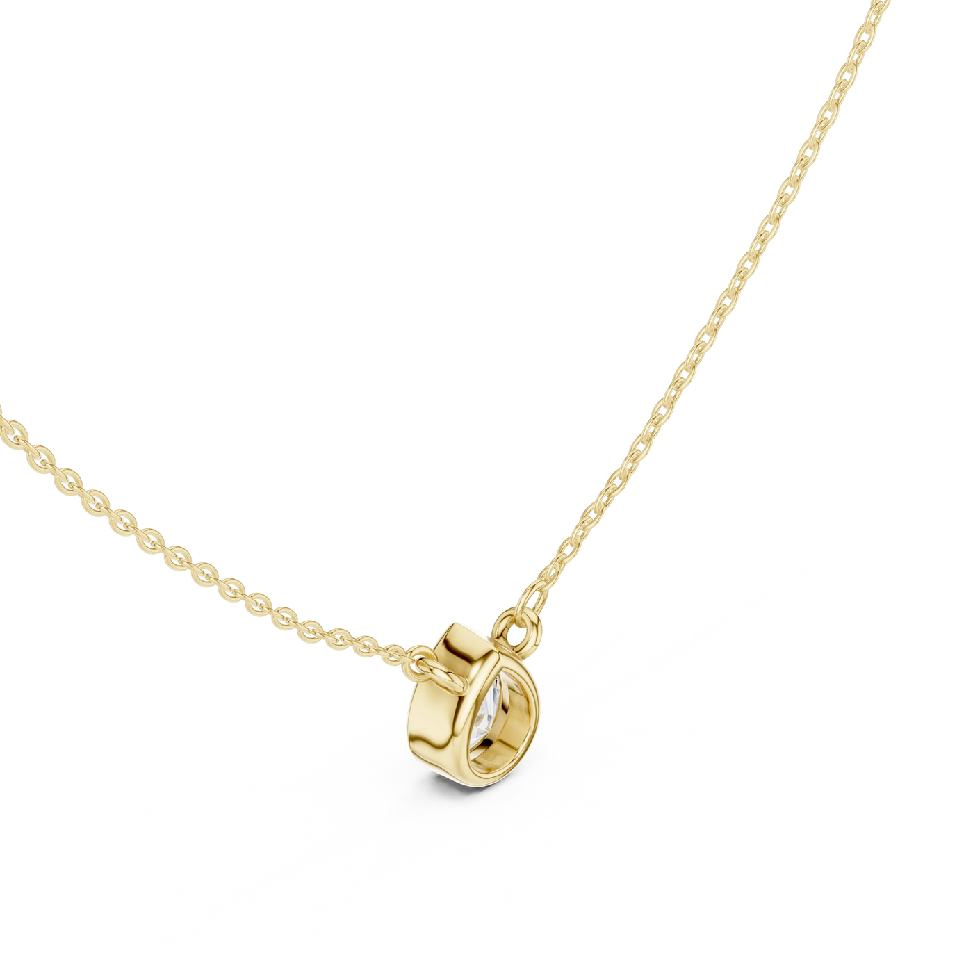 Front-view: Princess Diamond Pendant with Prong Setting in 14k Gold - Lab Grown - Driona Jewels