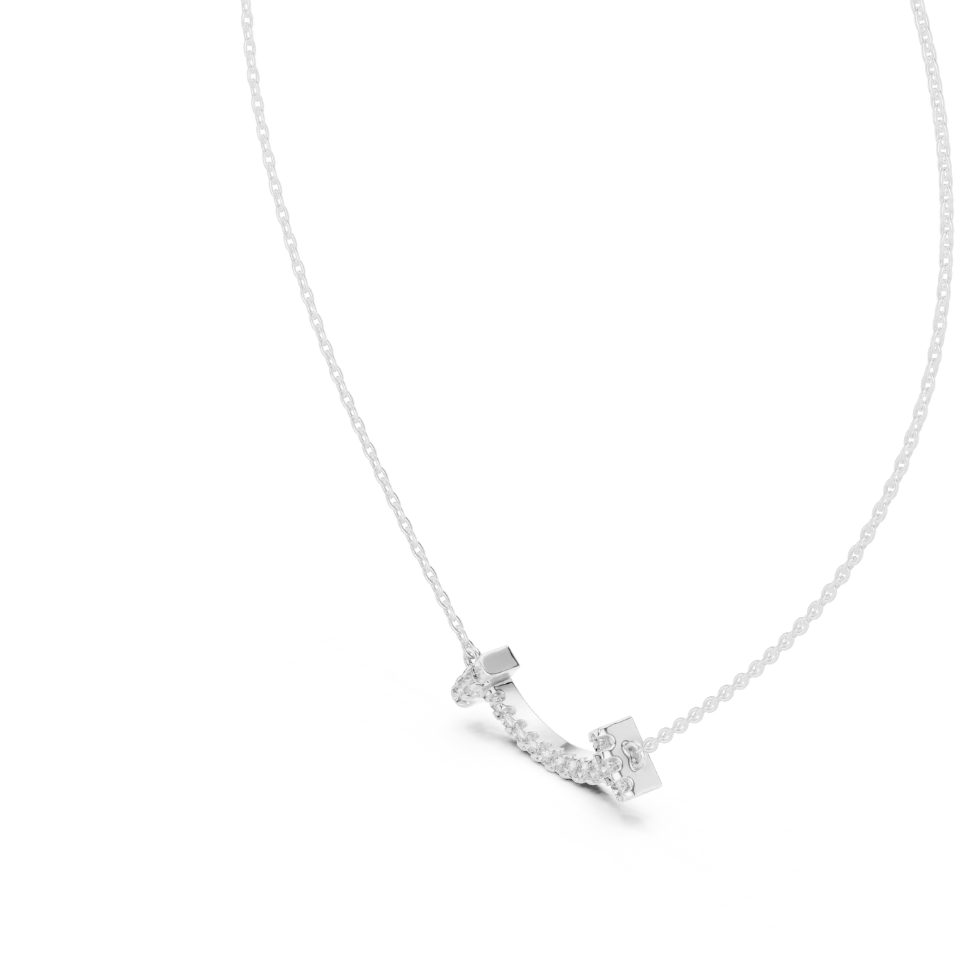 Front-view: Princess Cut Diamond Pendant with Prong Setting in 925 Silver - Lab Grown - Driona Jewels