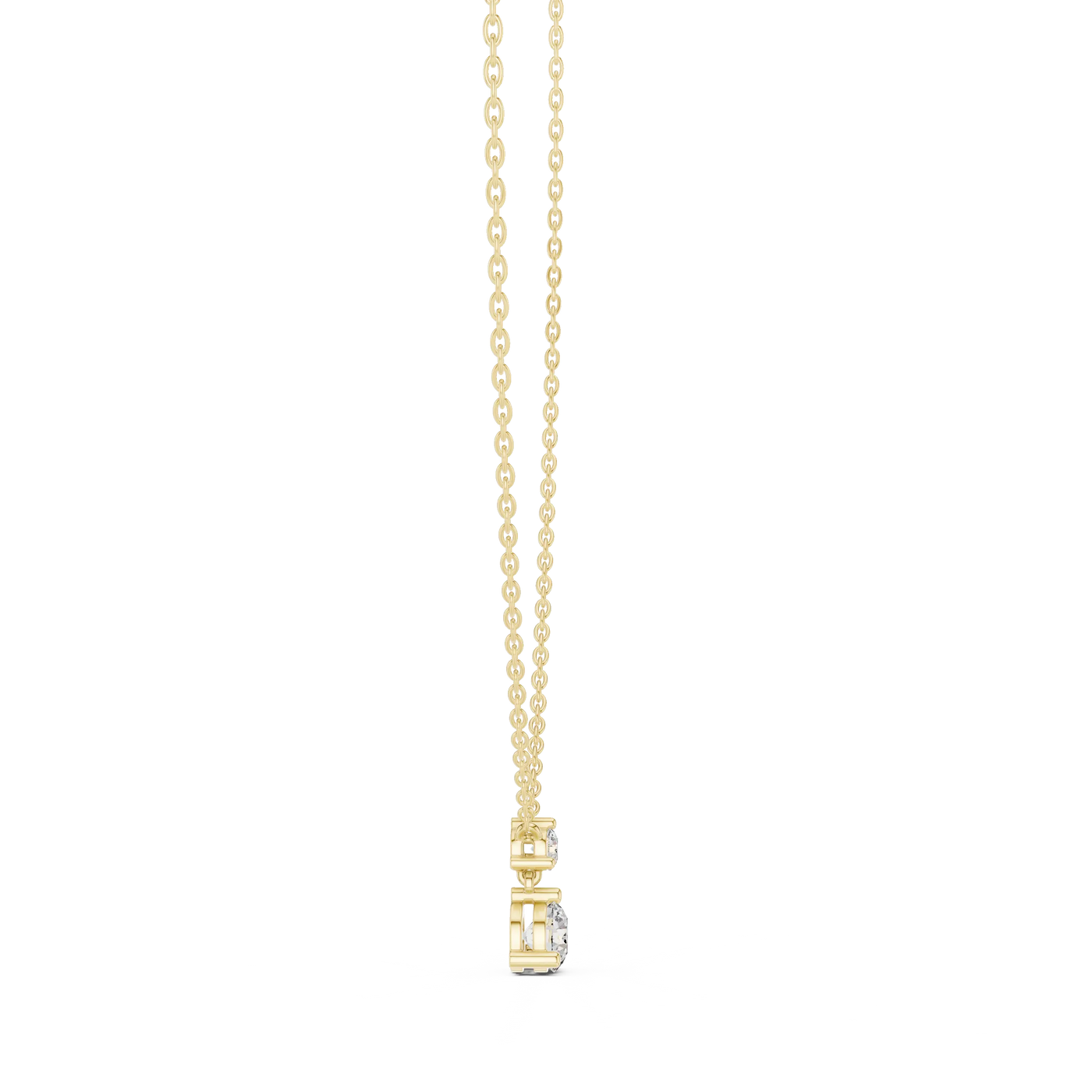 Front: Radiant Diamond Pendant with Prong Setting in 14k Yellow Gold - Lab Grown - Driona Jewels