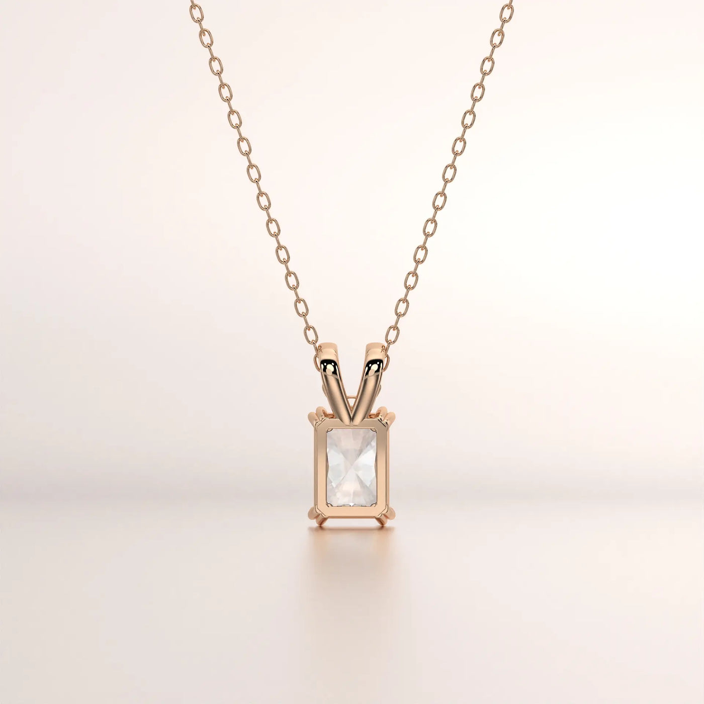 pendant rectangular gemstone rose gold