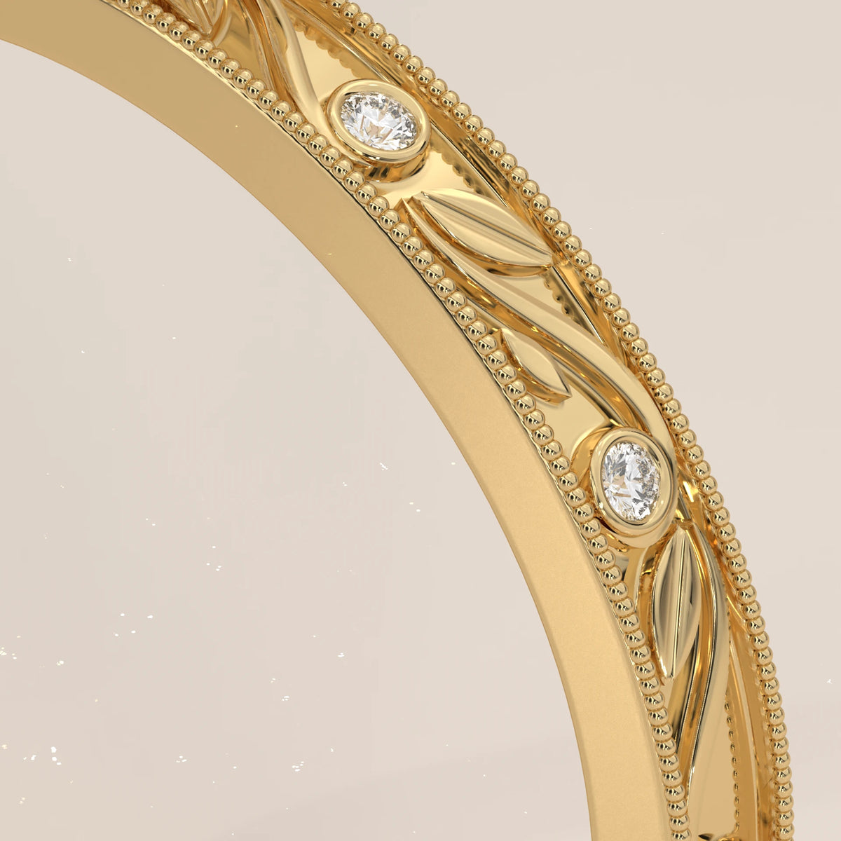 Close-Up: Radiant Diamond Ring with Solitaire Setting in Yellow Gold – Lab Grown – Driona Jewels