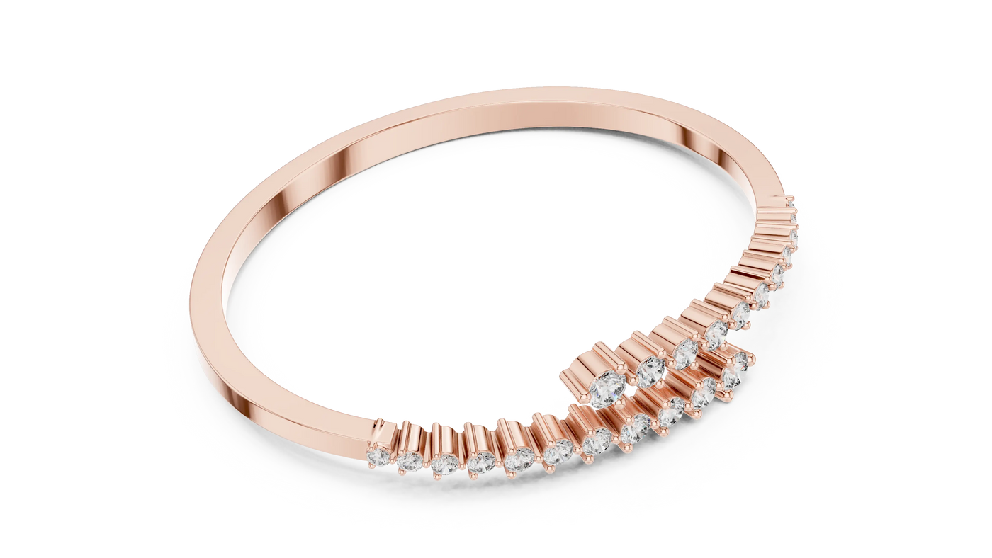 Top View: Baguette Diamond Ring with Channel Setting in 14k Rose Gold - Lab Grown - Driona Jewels