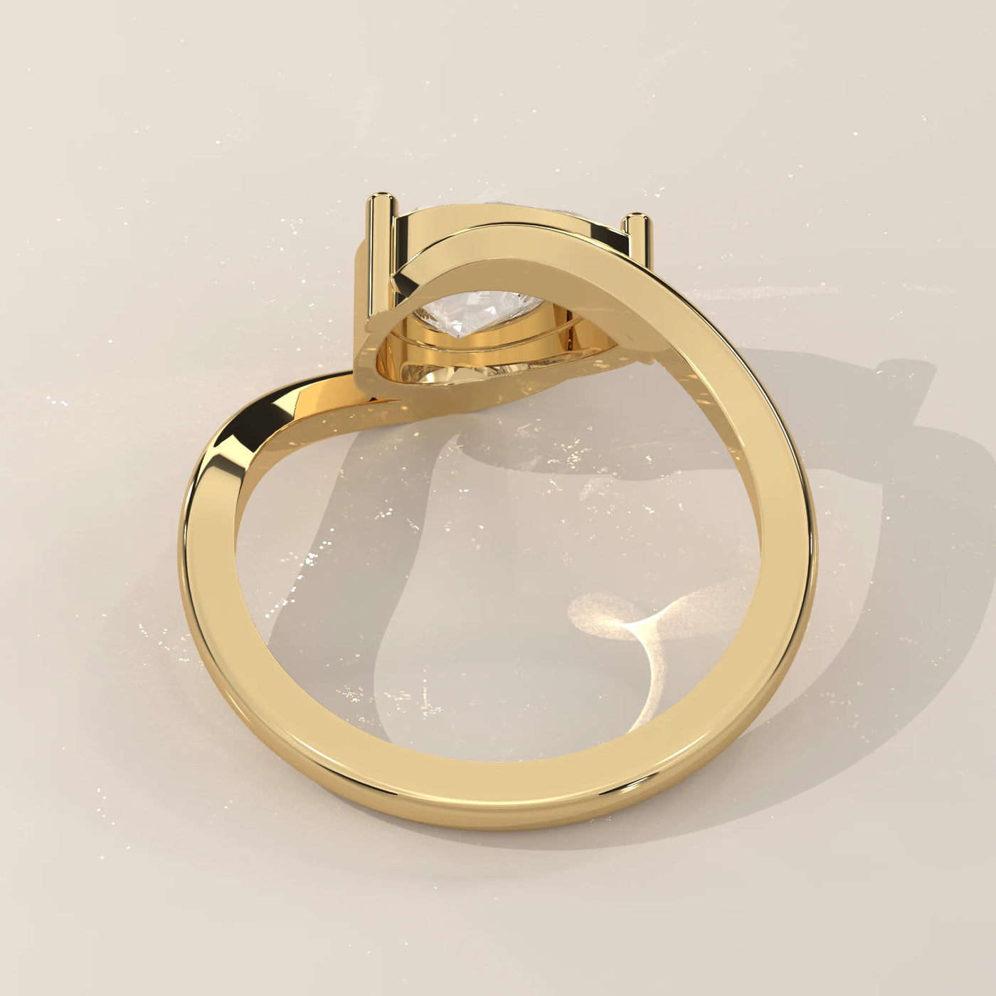 A classic 14k yellow gold engagement ring with a cushion cut diamond and side stones.