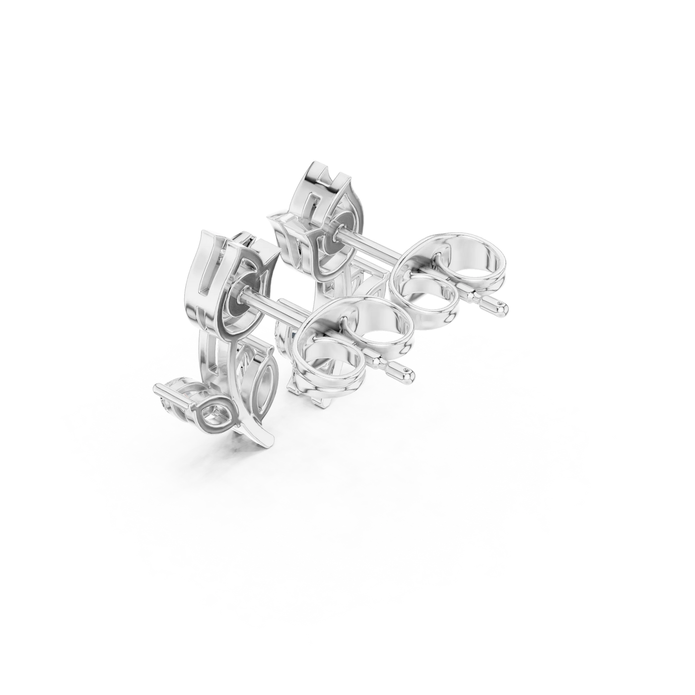 Three-quarter View: Princess Cut Diamond Ring with Prong Setting in 14k White Gold - Lab Grown - Driona Jewels