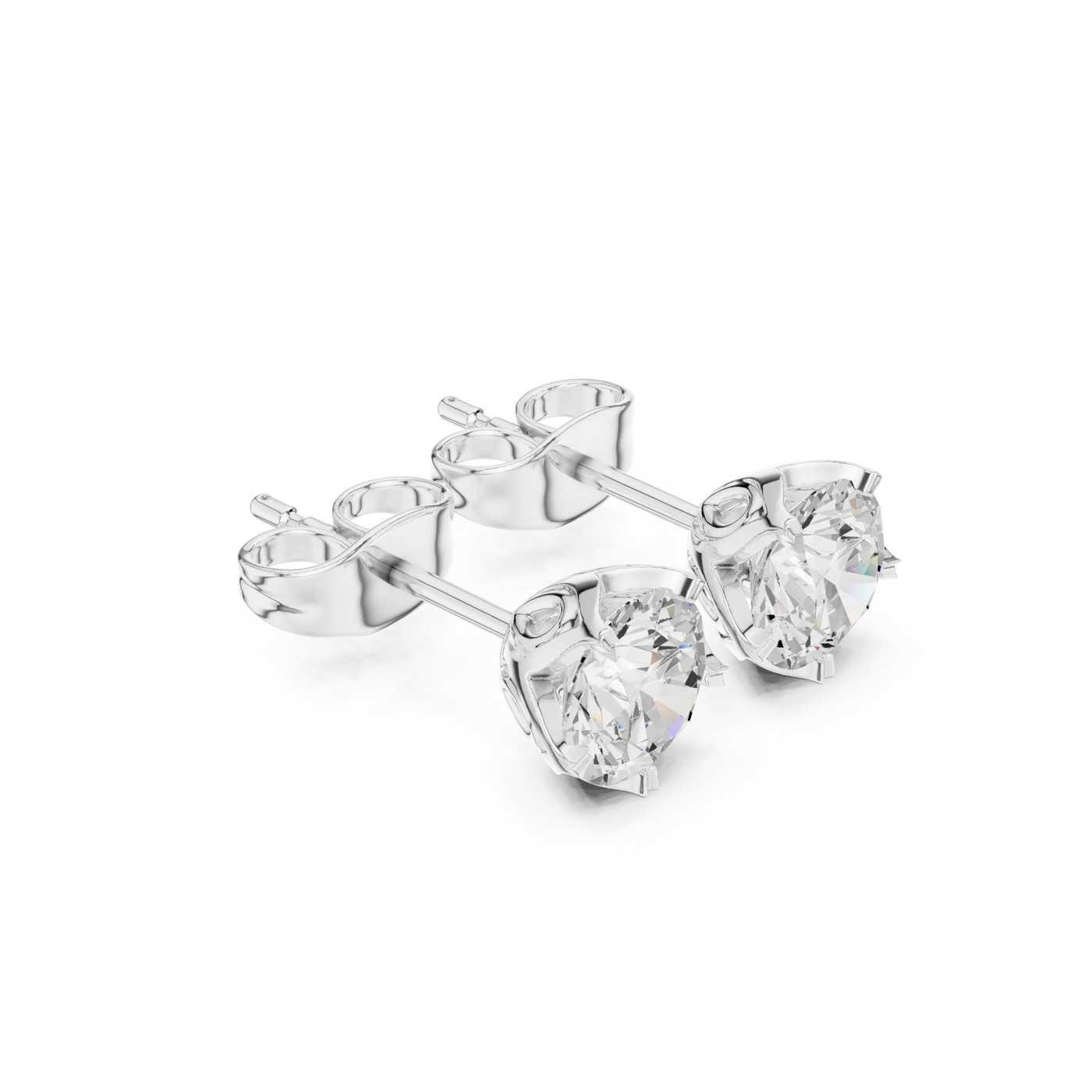 Three-Quarter View: Princess Cut Diamond Ring with Prong Setting in 14k White Gold - Lab Grown - Driona Jewels
