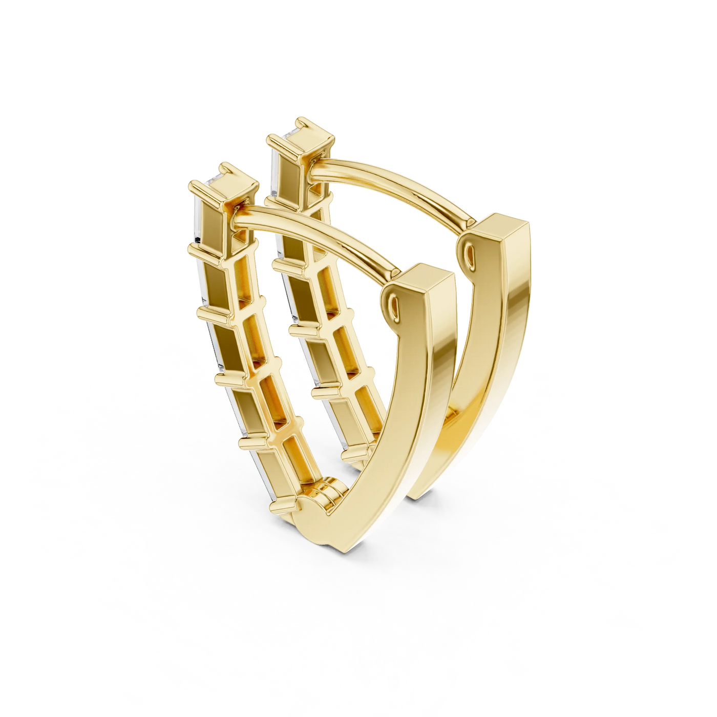 Three-Quarter View: Princess Cut Diamond Ring with Prong Setting in 14k Yellow Gold - Lab Grown - Driona Jewels