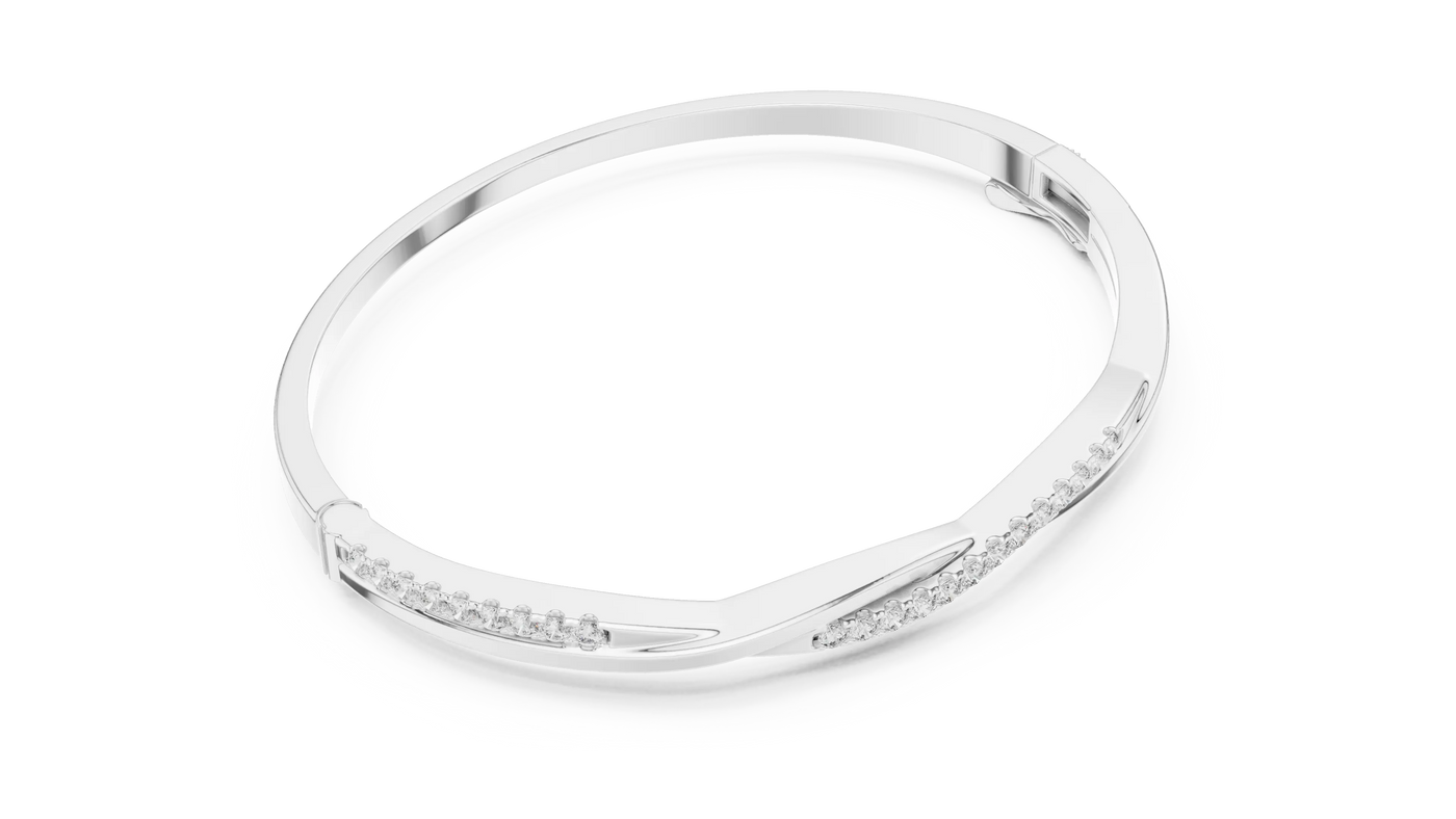 Band Detail: Round Diamond Ring with Channel Setting in 14k White Gold - Lab Grown - Driona Jewels