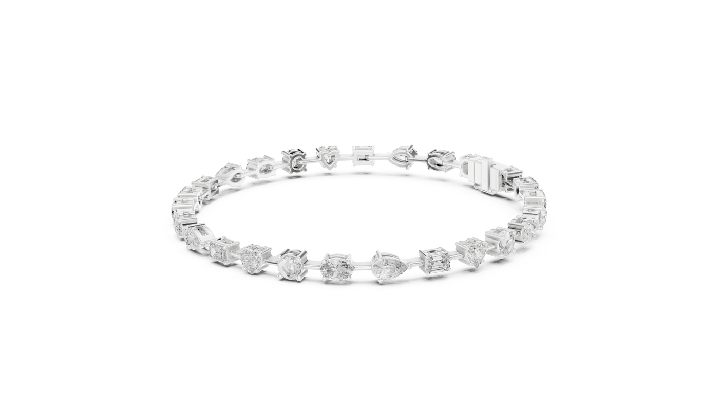 Band-Detail: Round Diamond Ring with Pave Setting in 14k White Gold - Lab Grown - Driona Jewels
