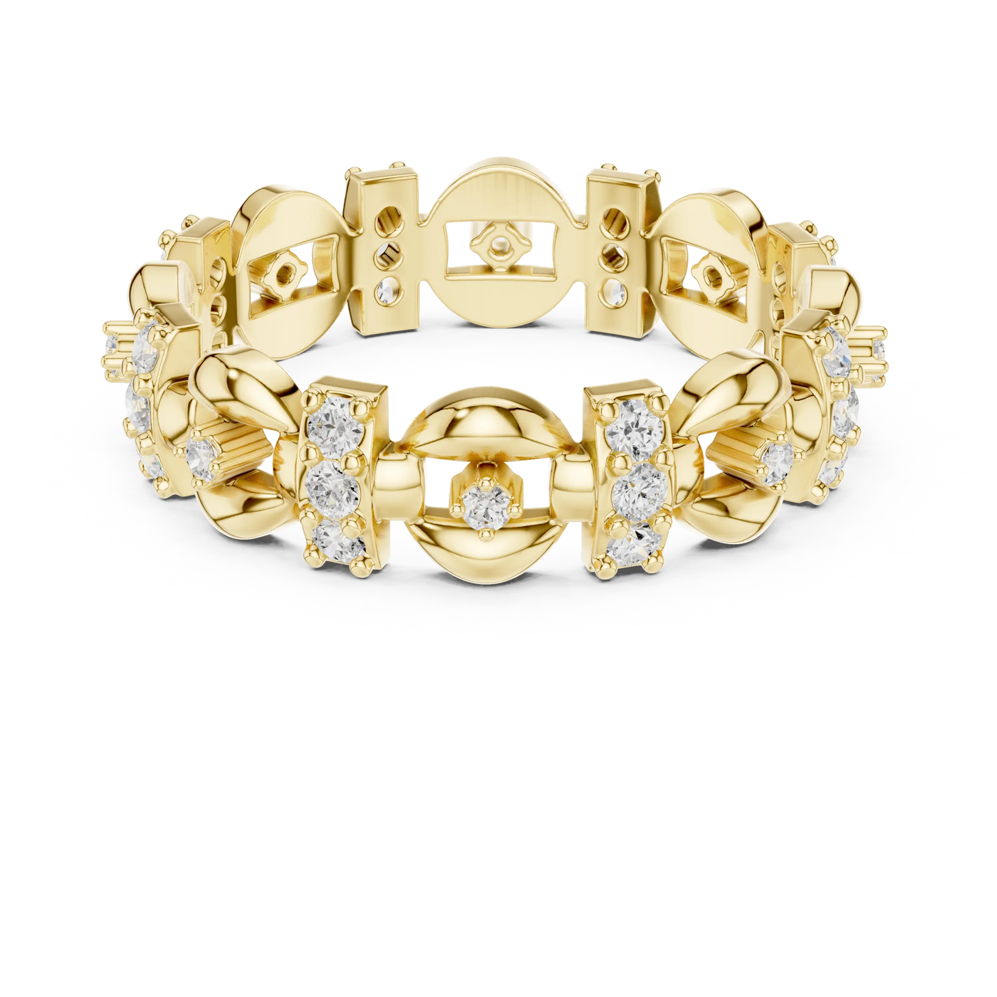 Top View: Round Diamond Ring with Prong Setting in 14k Yellow Gold - Lab Grown - Driona Jewels